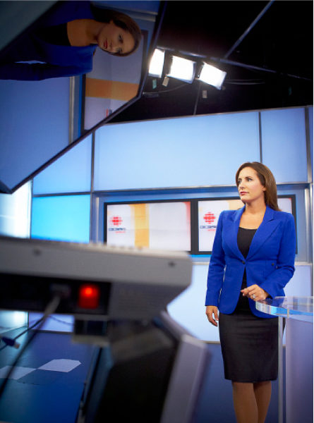 Amanda Lang in one of CBC's studios.
Photograph by Shannon Ross