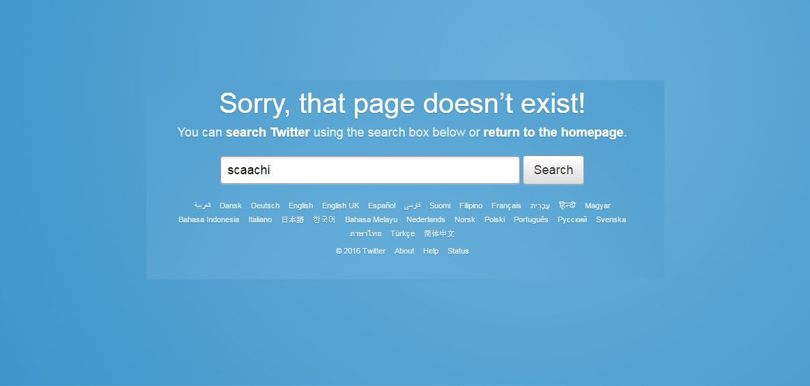 A screenshot of the message displayed upon searching for Scaachi Koul's Twitter profile